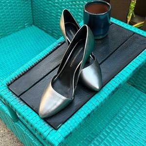 Rebecca Minkoff Silver Metallic Leather Pump